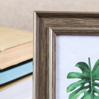 Фоторамка пластик 10х15 см "Базиль" моккачино с золотым обрамлением 19х14 см