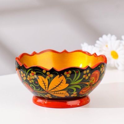 Пиала «Резная», 13×7 см, хохлома