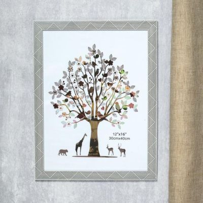 Фоторамка пластик 30х40 см "Полосатые треугольники" 44х34 см