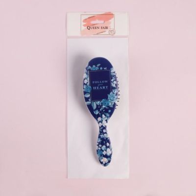 Расчёска массажная, 7 × 22 см, цвет синий