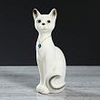 Копилка "Кот Кузя", покрытие флок, белая, 27 см