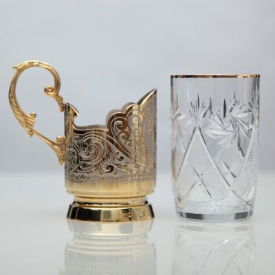 Чайный набор ГЕРБ РФ (подстаканник с блюдцем)