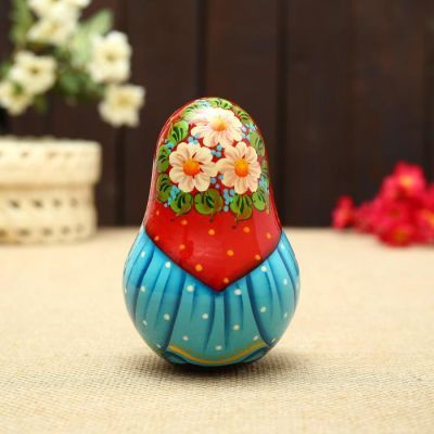 Неваляшка «Девочка с баранками», 11х4 см, ручная роспись