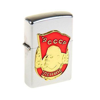 Зажигалка бензиновая "Ленин", с кремнием