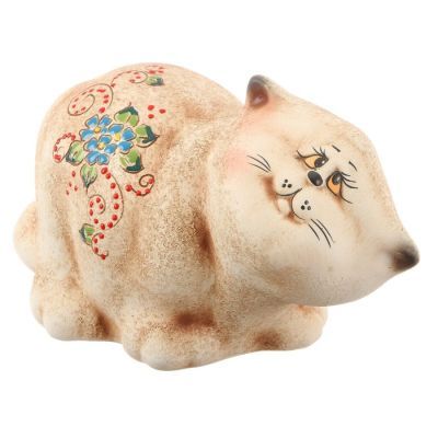 Копилка "Кот Семен" под шамот, бежевый цвет, 14 см, микс