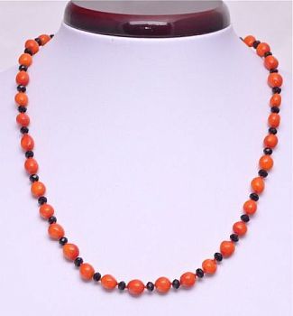 Бусы Коралл, хрусталь "Астро" арт. П1747