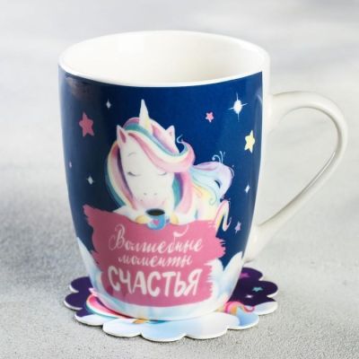 Кружка с подставкой «Волшебные моменты», 350 мл