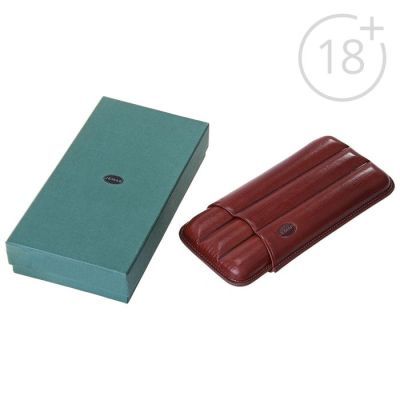 Портсигар темно-коричневый, для 3 сигар, d = 2,4 см