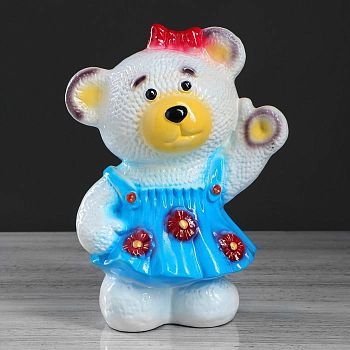 Копилка "Медведица в платье", глянец, разноцветная, 31 см, микс