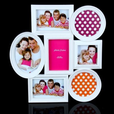 Фоторамка на 7 фото 11x11 см, 10x15 см, 12x17 см "Триумф" белая