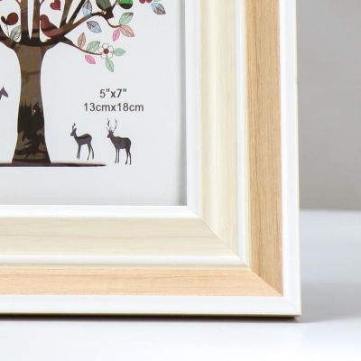 Фоторамка пластик 13х18 см "Двойной беж с белой полосой" 24,7х19,6х2 см