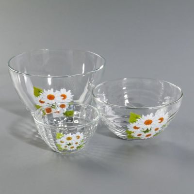 Набор салатников "Букеты", 3 шт: 11 см (215 мл), 15,8 см (450 мл), 18,8 см (925 мл), МИКС