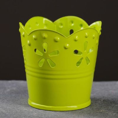 Кашпо "Ведерко" ажур, 6*6см, цвет микс