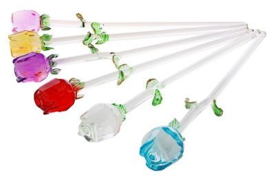 Сувенир "Роза" стеклянная (высота 30 см)