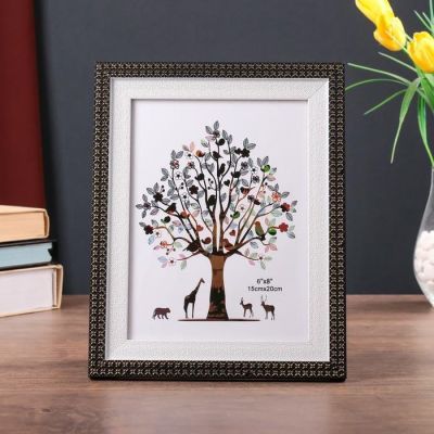 Фоторамка пластик 15х20 см "Золотые крестики" чёрная с белым 24,8х19,8 см