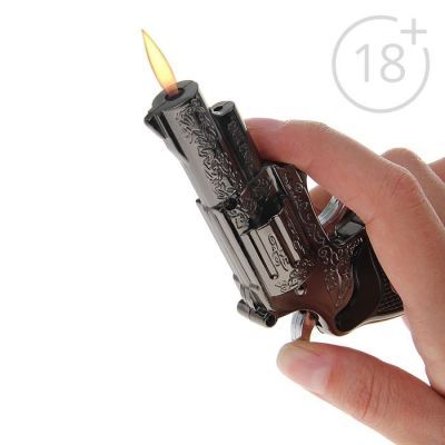 Зажигалка "Револьвер", пьезо, газ, микс