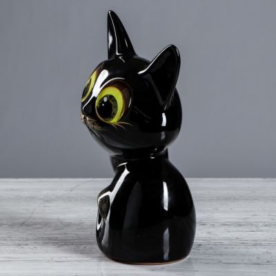 Копилка "Лунатик", покрытие глазурь, чёрная, 25 см