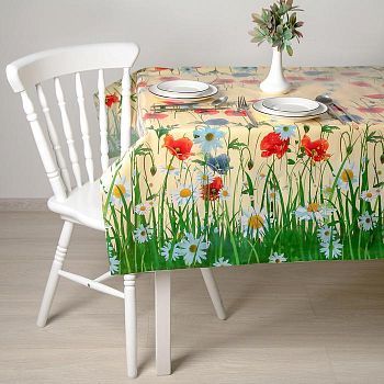 Клеёнка ПВХ «Поле», ширина 137 см, толщина 0,08 мм, рулон 30 метров