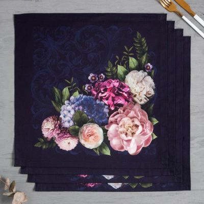 Набор салфеток "Этель" Цветочный этюд 40х40см - 4шт, 100% хл, саржа 190гр/м2