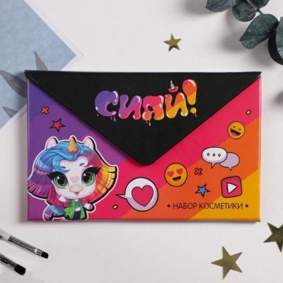 Набор косметики для девочки «Сияй» (тени 5 цветов, блеск 5 цветов)