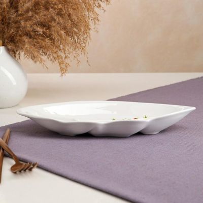 Менажница "Листопад" белая с деколью, 28,5 см, микс