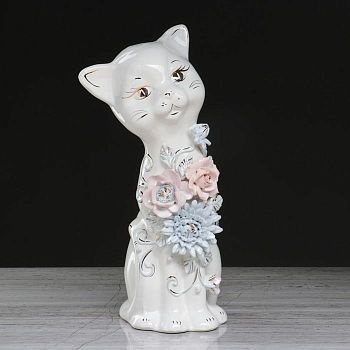 Копилка "Алиса" лепка, глянец, белая, 28 см, микс