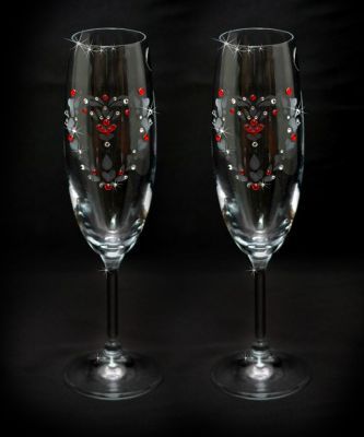Бокалы Шампань «Ажурное сердце» (в наборе 2шт)