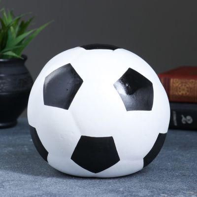 Копилка "Мяч" белый 15см 053