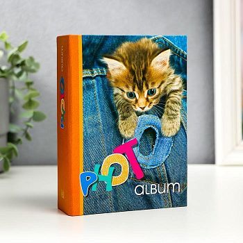 Фотоальбом "Котик" на 100 фото, 50 листов, 10х15 см