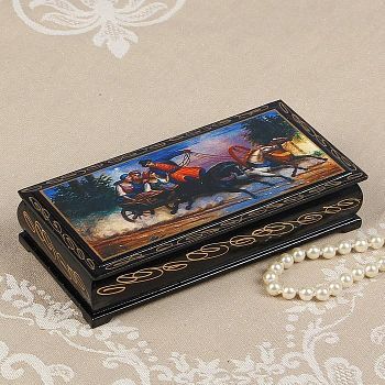 Шкатулка - купюрница «Тройка», 8,5×17 см, лаковая миниатюра