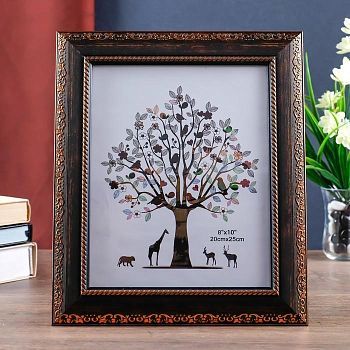 Фоторамка пластик 20х25 см "Изобилие" шоколадно-коричневая с золотом 32х27 см