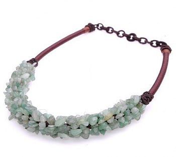 Колье Нефрит "Аквилегия" арт.П3118