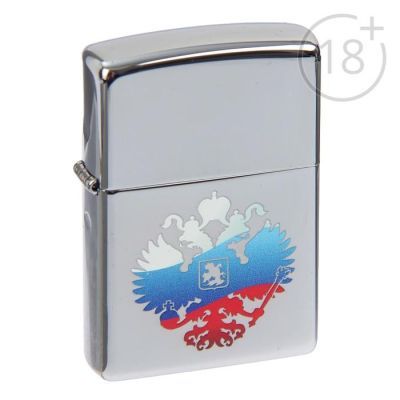 Зажигалка ZIPPO 250 Двуглавый орёл с покрытием High Polish Chrome