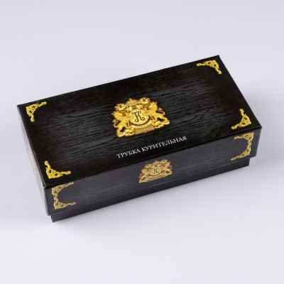 Трубка "Командор", классическая,с узким мундштуком, тёмно-коричневая 14 см