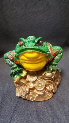 Копилка "Денежная жаба, талисман богатства" гипсовая, h-19 см
