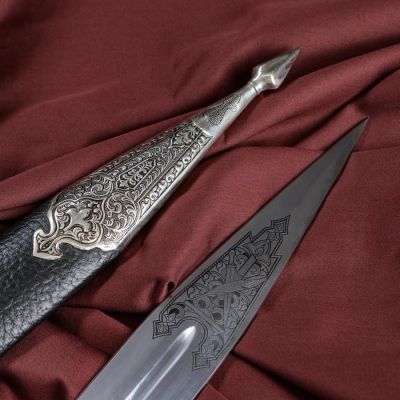 Кинжал сувенирный "Ирбис" №1 кожа, латунь