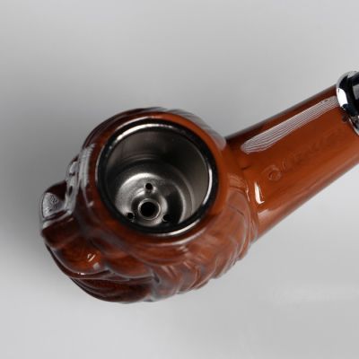 Трубка "Командор", голова льва на раструбе, 14 см