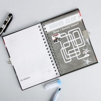 Блокнот на замочке "Любитель скорости", 50 листов, 14,8 х 10,5 см