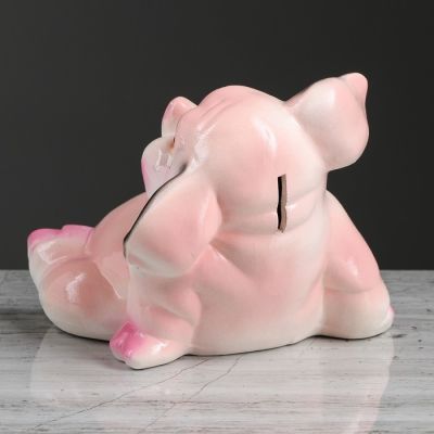 Копилка "Свинка толстопуз", глянец, розовый цвет, 8 см