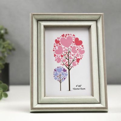 Фоторамка пластик 10х15 см "Классика" серая 20х15 см