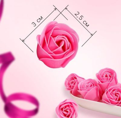 Большой набор мыльных роз (81 розочка) + мини-открытка "С 8 марта" + подарочная лента