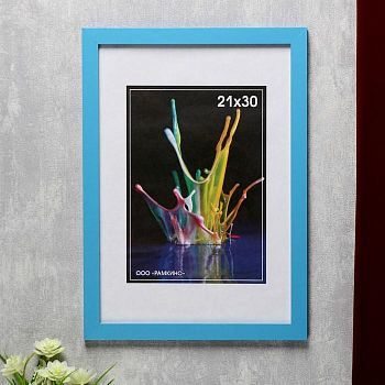 Фоторамка МДФ 21х30 см, №6, ширина 18 мм, толщина 12 мм, синий