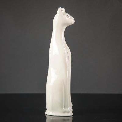 Копилка "Кот", белый, золото, 43 см, 43 см