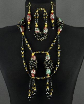 Авторский комплект  Агат, Муранское стекло "Апофеоз" арт.ВАС-470