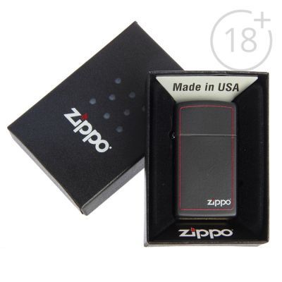 Зажигалка ZIPPO 1618ZB Slim с покрытием Black Matte