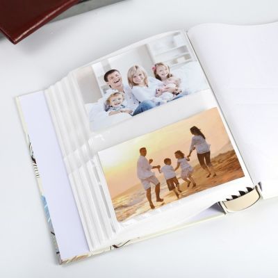 Фотоальбом на 200 фото 10х15 см "Пёрышки" серебр.обводка, в коробке МИКС 26х20,5х5,5 см