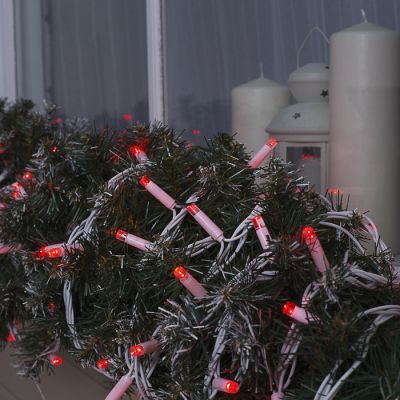 Гирлянда «Нить» 10 м, IP65, УМС, белая нить, 100 LED, свечение красное, 220 В