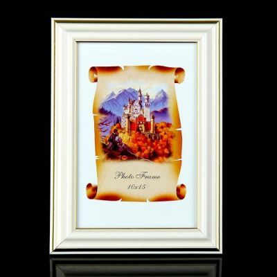 Фоторамка 10х15 см "Белая с золотом"