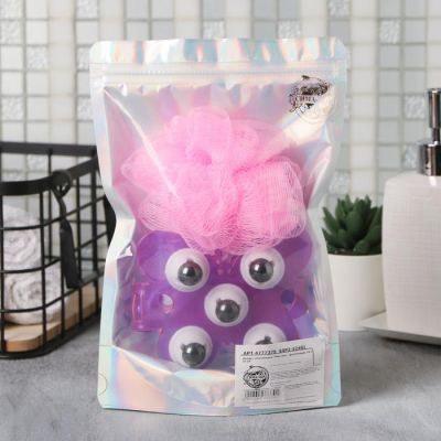 Набор с массажером «Моё тело», фиолетовый, 16 х 24 см