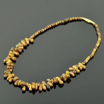 Колье Тигровый Глаз "Облепиха" арт. П2774А